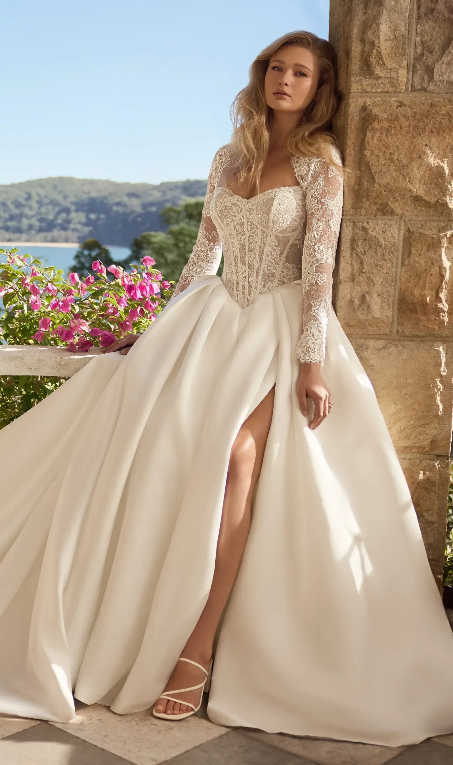 Model wearing an Sophia Tolli gown