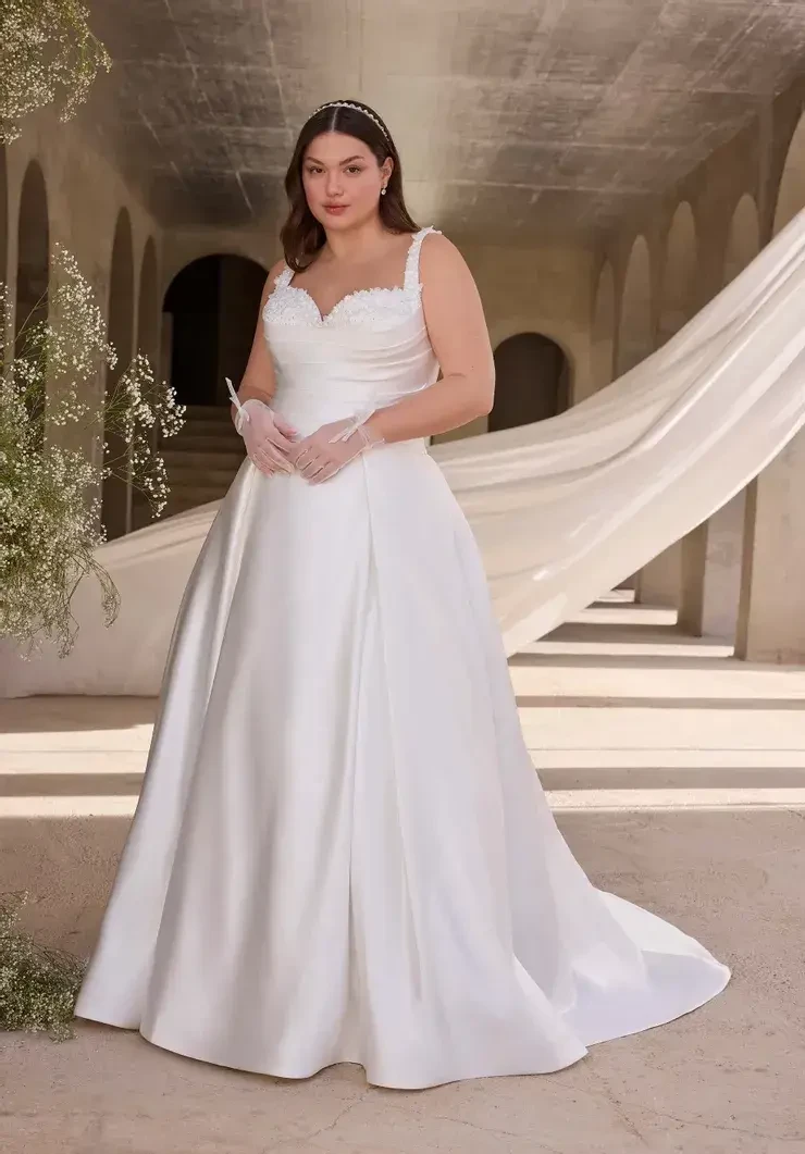 Model wearing an Julietta by Morilee gown