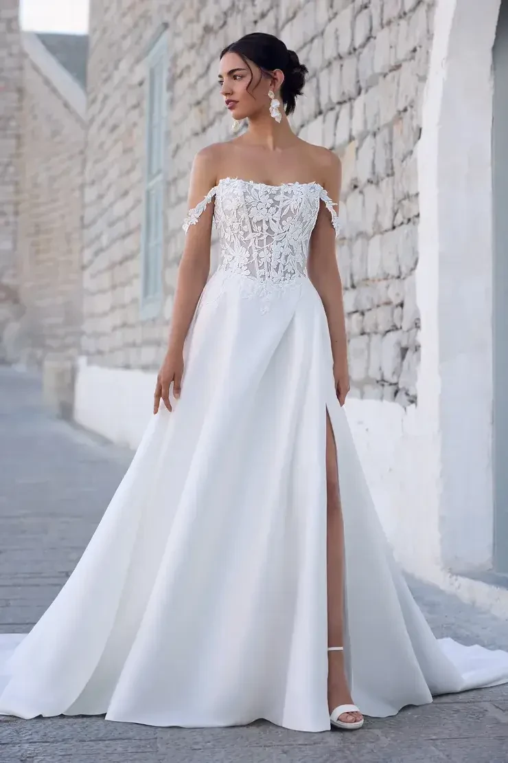 Model wearing an Sophia Tolli gown